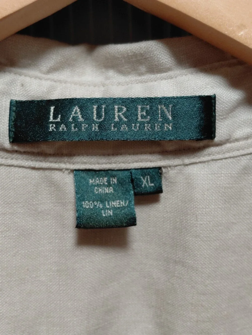 Ralph Lauren Sleeveless Linen Button-Front Shell Beige - Picture 4 of 7